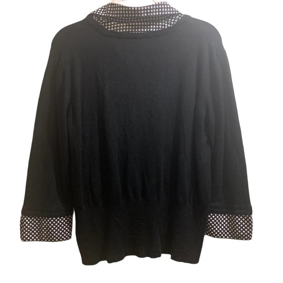 Fred David Layered Look Checkered Pullover Sweater - Picture 4 of 4